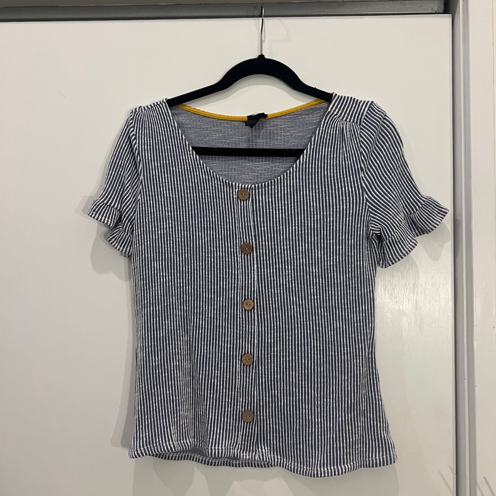 Striped Button-Down Top